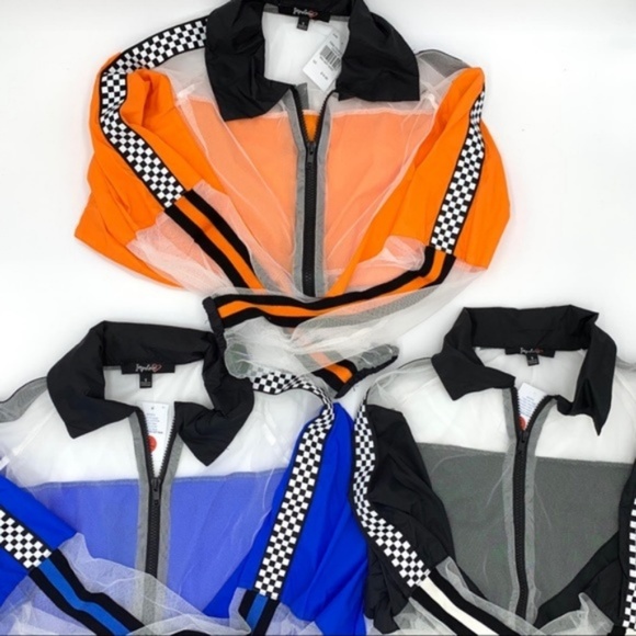 Mesh Windbreaker with Racing Stripe - Picture 7 of 7